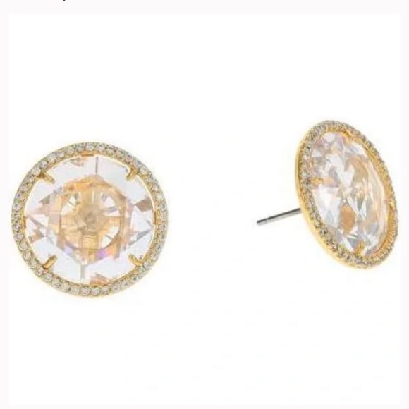 Kate Spade She Has Spark Pave Round Large Stud Earrings Gold - Picture 4 of 5
